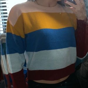 Multi Color Crop Sweater